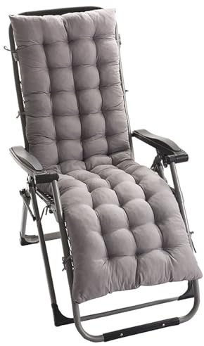Cojín para Tumbona con Correas de Sujeción Antideslizante Cojín para Silla Mecedora 125x48/155x48cm Jardín Colchóneta para Tumbonas para Exterior/Patio/Piscina/Playa/Terraza/Balcón(Color2,125x48x8cm)