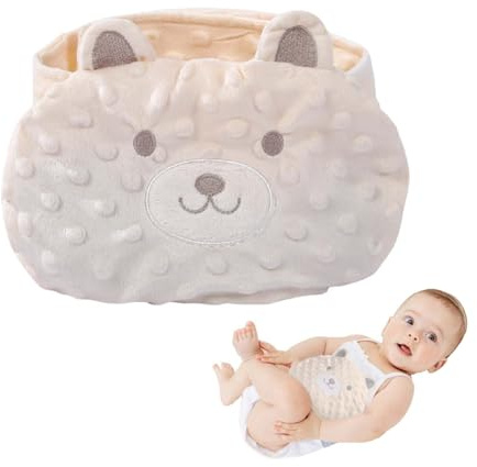 Coussin chauffant bébé, Ceinture chauffante pour bébé, Chaleur apaisante, Cadeau de naissance (Beige)