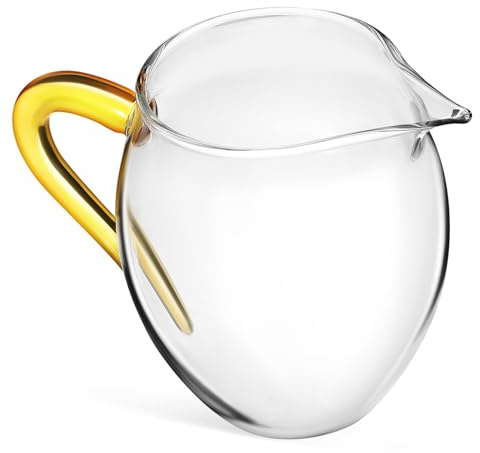 Jarra de Cristal 300ml, Vidrio Transparente con Mango Anti-escaldaduras | Jarra para Microondas, Tazas Tazas Asa, Tazas de Cafe, Taza, Vaso de Vidrio