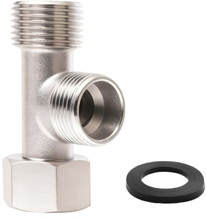 cddcwz Connecteur en T 3 Voies,Vanne D'inversion WC en Cuivre 3/8 | avec Dents Latérales 1/2 Vanne,Connecteur de Tuyau 3 Voies, pour réservoir de toilettes,robinet de douche