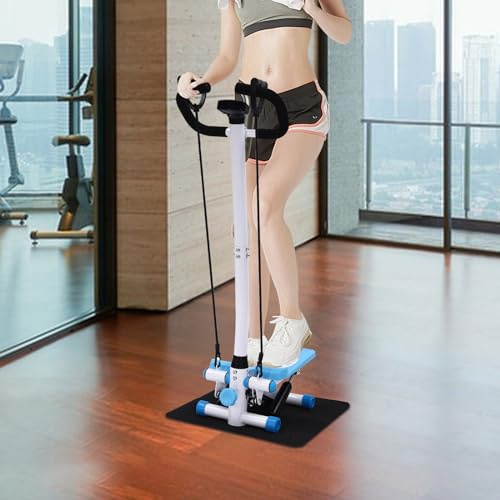Mini Stepper für Zuhause mit Widerstandsbändern, hydraulisches Antriebssystem, verstellbare Trainingshöhe, Swing-Stepper für effektives Bein-, Arm- & Ganzkörpertraining, bis 150kg