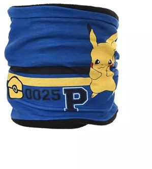 Pokémon Pikachu barn tubhalsduk pojkar | Varm fleece loop halsduk | mysig vinterhalsduk med Pikachu motiv | mjuk halsvärmare för skola och fritid, blå, Einheitsgröße