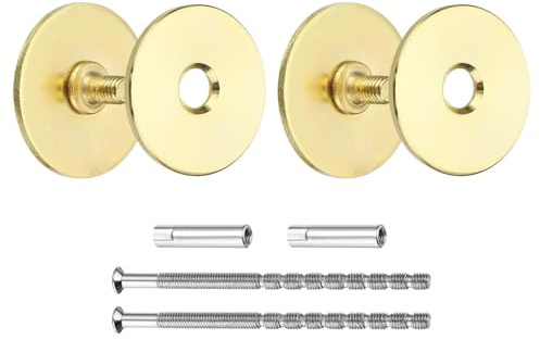 QUARKZMAN Plaque De Recouvrement De Trou De Porte, Pour Trou De 3/4 À 1, Plaque De Remplissage Ronde Pour Poignée De Porte,Écrou De 1.38, Vis De 3.54, Doré, Pack De 2