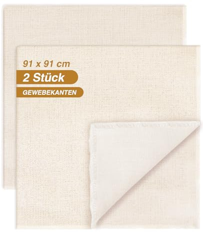 ALONK 2 Stück Passiertuch, 91x91 Cm Käsetuch Wiederverwendbar aus Reiner Baumwolle für Käse, Nussmilch, Joghurt, Saft und Suppe
