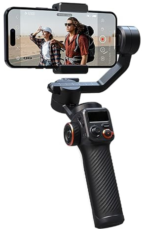 Aumotop Hohem Phone Stabilizer for 14/13/12/11 Series, 3-Axis Anti-shake Stabilizer for Smartphone with AI Sensor and Mini Tripod, Ideal YouTubers and Content Creators (Without Fill Light & AI