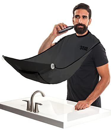 BEARD KING Beard Bib Apron - As Seen on Shark Tank – Gifts for Him, Stocking Stuffers for Men, Mens Gift, Black