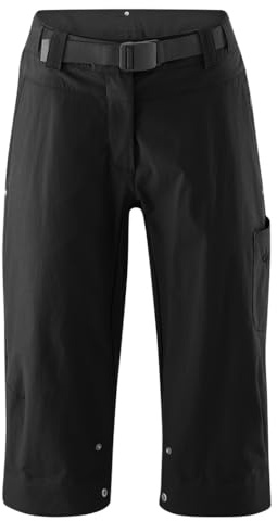 Gonso Ruth 3/4, Damen Fahrradhose 3/4, 2in1 Bikeshorts, Einknöpfbare Radunterhose mit Relax Gel Comfort Sitzpolster, Wasser- und fleckabweisend, Weite Passform, PFC-Frei