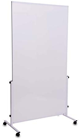 MAUL Mobiles Whiteboard weiß MAULsolid easy2move 180x100 cm drehbar Rollen | flexibel im Raum einsetzbar, viel Platz für Ideen, leicht abwischbar, magnethaftende Fläche, sicherer Stand