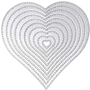 Stanzschablone Herz, U-horizon 10pcs LOVE Heart Cutting Dies Metall Schablonen Papierbasteln für DIY Scrapbooking, Fotoalbum Dekoration, Karte, Papier, Geschenk