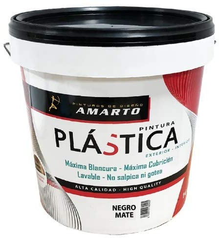 Pintura Plastica Negro Mate (4 L.)