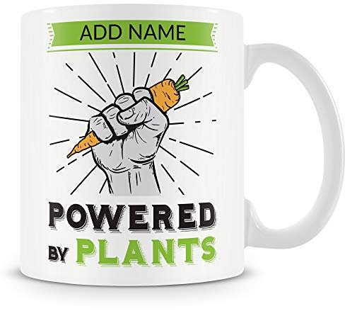 MUGGZ Vegan Mug - Powered by Plants - Personalised Vegetarian Cup