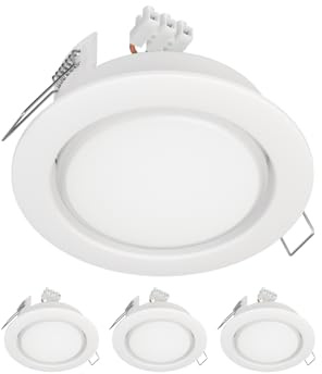 ledscom.de 4x LED Einbaustrahler Zobe II flach GX53 weiß matt rund 3,808W 420lm 107mm Ø Lochkreis 90mm Ø