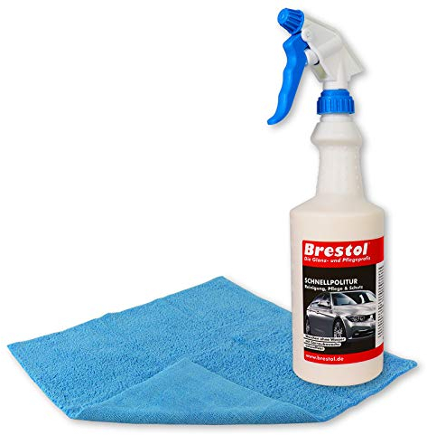 Brestol GFK-POLITUR 750 ml + Poliertuch (7554.1) - Waschen ohne Wasser Autolack Schnellreiniger Folienreiniger Carnaubwachs HM10 Ultraclean Schnellpolitur