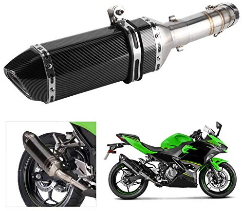 Silenziatore Di Scarico Moto Silenziatore Tubo Centrale In Fibra di Carbonio DB Killer Silenziatore Misura Per Ninja 400 Z400