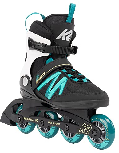 K2 Skate Kinetic 80 W, Color: Black/Turquoise, Size: 7 (I220200801070)