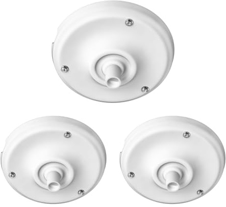 ledscom.de 3x Baldachin, Porzellan, weiß, 105mm Ø