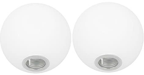 Lurrose 2 Stücke Glas Lampenschirm Ersatz Ersatzschirm Ersatzglas Gartenleuchte Kugelleuchte Schutzabdeckung für Pendelleuchte Kronleuchter Tischlampe Innen Außen Gartendeko Weiß 8cm