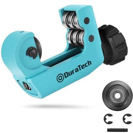 DURATECH Tubing Cutter, for Outer Diameter: 3/16 to 1-1/8(4-28MM), Copper, Aluminum, Brass and Plastic Tubing Compact Cutter, With Replacement Wheel