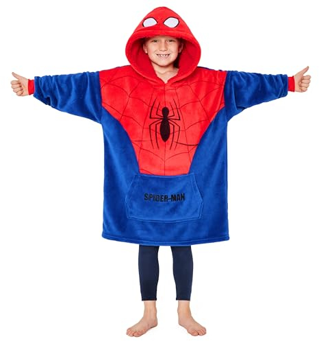 Marvel Pull Plaid Spiderman Enfant Garcon Sweat Oversize en Polaire Taille Unique