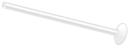 PIERCINGLINE PTFE Labret ohne Kugel Piercing Nase Ohr Lippe Transparent 1,6 x 32 mm