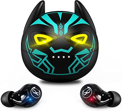 Small Ears Kids Wireless Earbuds Stereo In-Ear Wireless Headphones with Mic Touch Control Headphones with Black Blue Cartoon Wink Charging Case