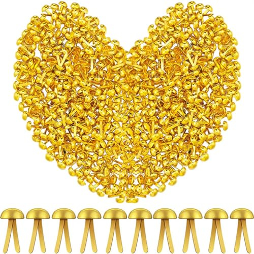 LJFEA 200pcs Mini Brads Muster Tasche Clip Runde Kopf Clip Muster Clip Metall Runde Kopf Clip Scrapbook Brads Muster Clip Schule Büro Papier Brief Clip Handmade DIY Gold und gemischte Farben 5 * 8mm