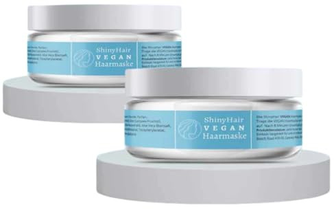 ShinyHair Haarmaske mit Keratin, Rosmarinöl & Arganöl, vegan, 2er Pack | vegane Keratin-Haarkur, für trockenes & strapaziertes Haar, spendet Feuchtigkeit, für glänzendes Haar, 1-2x pro Woche