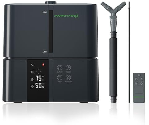 MARS HYDRO Plant Humidifier 5L,with Adjustable Humidity,Timer Function,Ultrasonic Precise and Silent Operation,No-Leak Seal for Grow Tent,Indoor Planting,Greenhouse,Bedroom