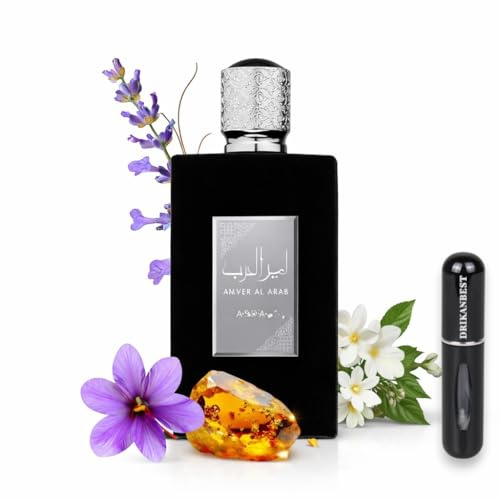 Perfumes Ameer Al Arab | Original De 100 ml | Con Regalo Atomizador Recargable 5ml Perfume Exclusivo, Intenso | Ideal Para Regalo Y Uso Diario |Con Fragancia De Jazmín, Lavanda