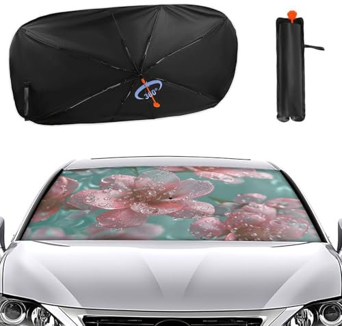 Pare-soleil pliable pour pare-brise de voiture, en forme de gouttes d'eau et de fleurs, pour la plupart des berlines, SUV, camions, accessoires de voiture