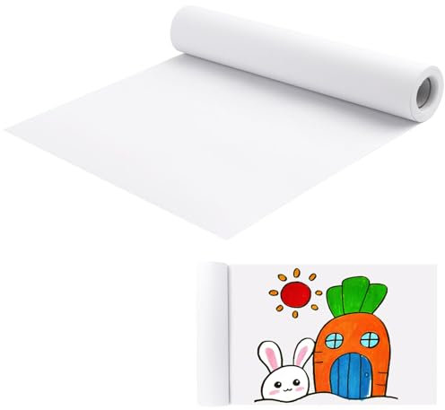 Rotolo Carta Disegno Bianco，Rotolo di carta artistica Carta per bambini schizzo，per Artisti, Pittura, Arte Schizzo (43 * 20 cm)
