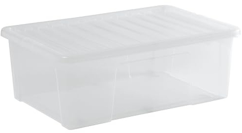 AUFBEWAHRUNGSBOX 68L Deckel 71x47x25cm transparent klar Kunststoff Box Büro