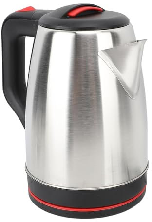 Bollitore Elettrico in Acciaio Inossidabile a Ebollizione Rapida 2L Resistente Alla Ruggine, Maniglia Cool Touch, Base Girevole a 360°, per tè e caffè, Spegnimento Automatico