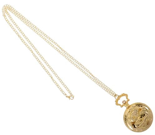SAFIGLE Vintage Taschenuhr Goldfarben Mit Kette Große Retro Herrenuhr Mit Dekorativem Zodiac Motiv Mechanische Ältere Damen Und Herrenuhr Für Alltag Und Geschenk