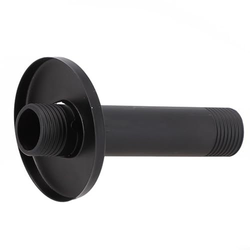 Extensión de cabezal de ducha de acero inoxidable, soporte de montaje en techo negro con brida para cabezal de ducha de lluvia (10 cm)
