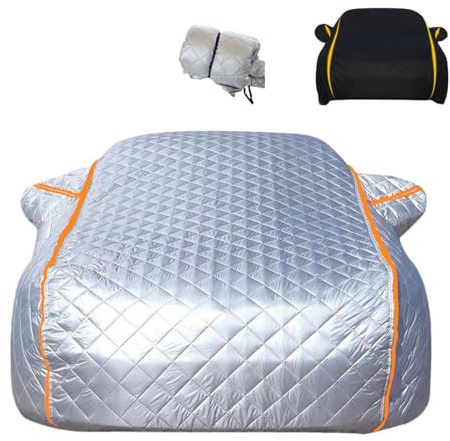 Silver Anti-Hail Car Cover for VW Golf 7 Golf 7 GTI Golf 7 R Hail Protector Car Cover Outdoor Four-Season Rain Snow Sun UV Protection with Windproof Bands and Reflective Strips