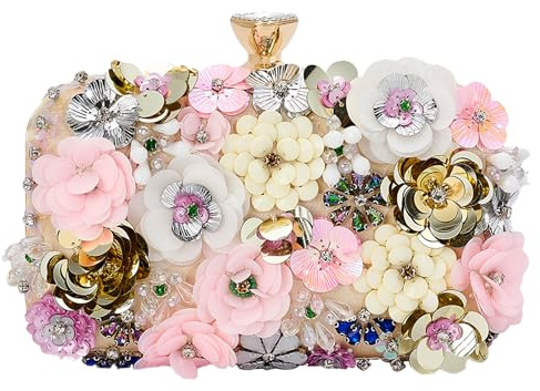 SH Gold Clutch Purses for Women Evening Clutch Purses for Women Wedding Purse Cocktail Party Prom Purse Dressy Handbags