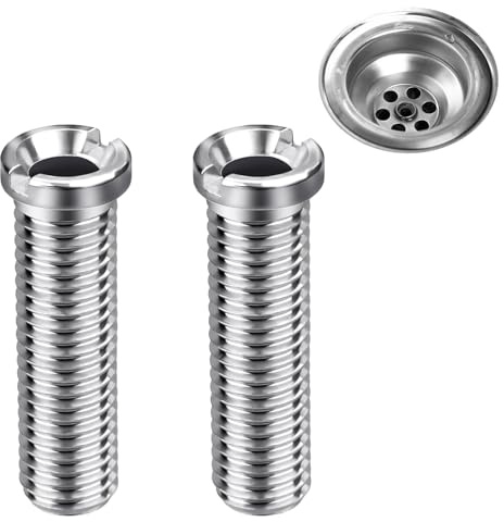 2 Pièces Vis Creuse Acier Inoxydable, M12×45mm Vis De Panier d'Évier, Accessoires pour Évier de Cuisine, Vis pour Bonde de Cuisine, Panier Tamis, pour Évier, Bouchon Evier Cuisine (Argent)