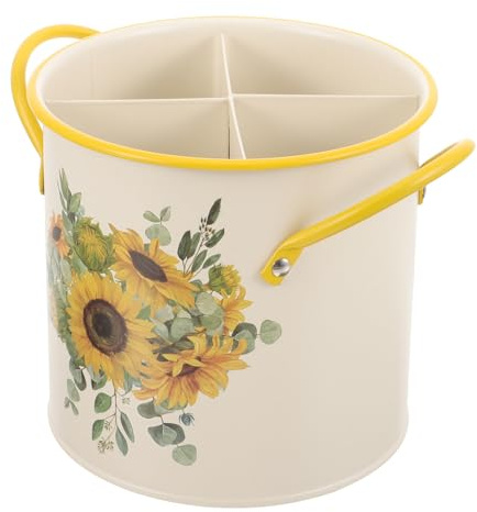 WEKADRIN Porta Posate da Cucina in Stile Vintage con Motivo Decorativo Organizer per Bacchette in Materiale Resistente Contenitore per Utensili Riutilizzabile e Resistente per Tavolo e