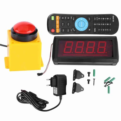 HUIOP Popular Temporizador de Juego de Desafío de 10 Segundos, Compacto y Ligero, Control Remoto, Pantalla LED Clara, Utilizado para Promociones, Atrae a la Multitud con un (Enchufe Europeo)