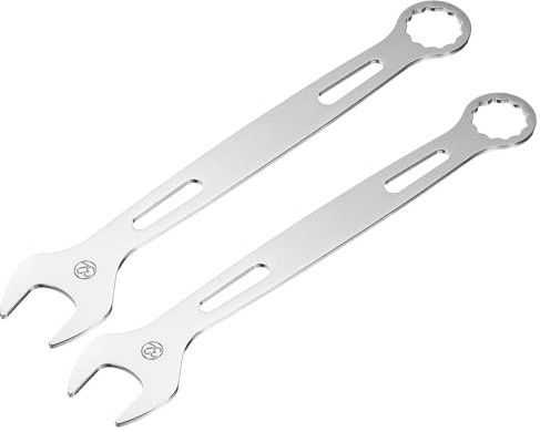 sourcing map 2 llaves combinadas de 32 mm métricas superfinas de 12 puntos y extremo abierto, acero al cromo vanadio de doble extremo, herramienta de llave inglesa para reparación de muebles