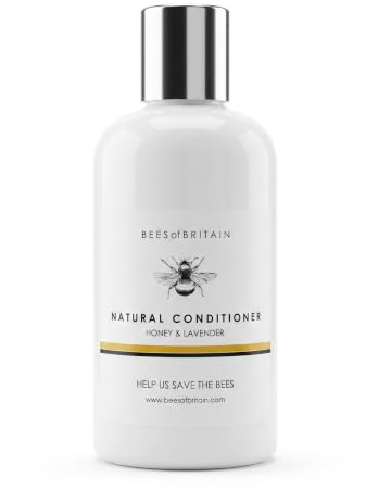 99% Natural ACONDICIONADOR DE CABELLO - Con MIEL & LAVANDA - 250 ml por BEES of BRITAIN. Sin Sulfatos, Sin Parabenos, Sin Silicona. pH 5.5. Damos el 5% de Ganancias Para Salvar Abejas y Polinizadores