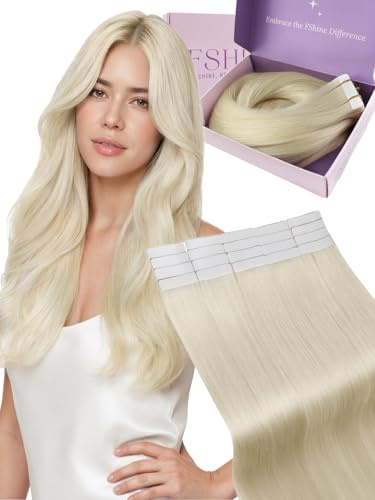 Fshine Tape Extensions Echthaar Blond 30cm 30g Extensions Tape | Echthaar Extensions Tape, einfache Anwendung, natürliche Haarintegration, für Alltag und besondere Anlässe
