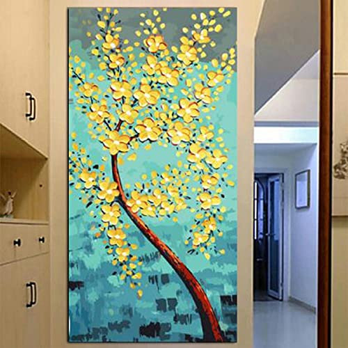 5D Groß Diamant Painting Bilder Square drill Geldbaum 70x200cm Erwachsene DIY 5D Diamant Malerei Nach Zahlen Set Vollbohrer Kristall Strass Stickerei Kreuzstich Kunsthandwerk für Wohnzimmer Wand Deko