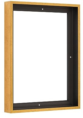 Pixy Canvas 12x16 inch Floater Frame for 1.5 Deep Canvas Paintings, Wood Panels & Stretched Canvas Boards. 4 Colors available (Rustic Gold, 12 x 16)