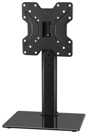 KKTONER Universal TV Standfuß für 13 Zoll bis 43 Zoll LED TV Table Top TV Mount Stand mit schwenkbarem höhenverstellbarem Halt bis 35kg