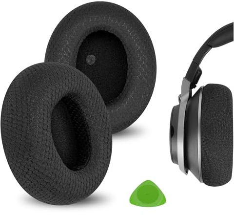 Geekria Komfort Mesh-Fabric Ersatz-Ohrpolster kompatibel mit Turtle Beach Stealth Pro Kopfhörern, Ohrkissen (Schwarz)