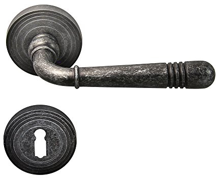 Häusler Türbeschlag 1663 Helena R BB Antik Grau | Türklinke