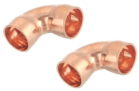QUARKZMAN 2 Stück 12mm Kupferrohr Bogen, Pressfitting Kupfer mit Dichtungen für Trinkwasser und Gasleitungen