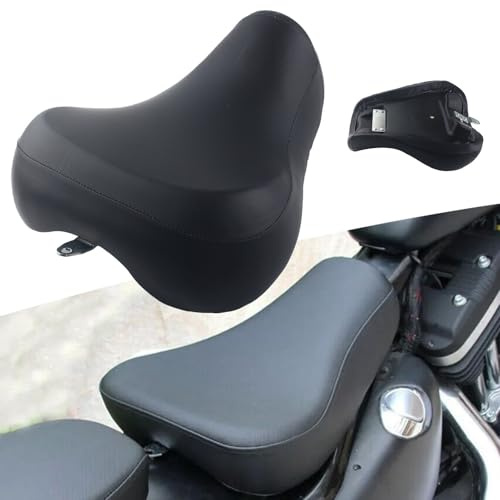 FINMOKAL Motorrad Vordersitz Fahrer Einzelsitz Sitzkissen Polster für Harley Sportster XL Modelle 1200 883 72 48 1983-2003